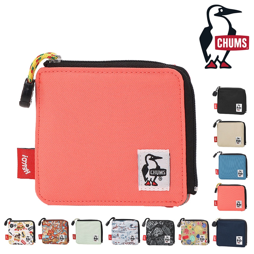 チャムス 財布 ミニ財布 コンパクト スクエア型 CHUMS リサイクルエルシェイプトジップウォレット CH60-3996 メンズ レディース キッズ 送料無料 誕生日プレゼント ギフト 一粒万倍日 吉日 【正規代理店】 5.コーラルオレンジ -603996d029