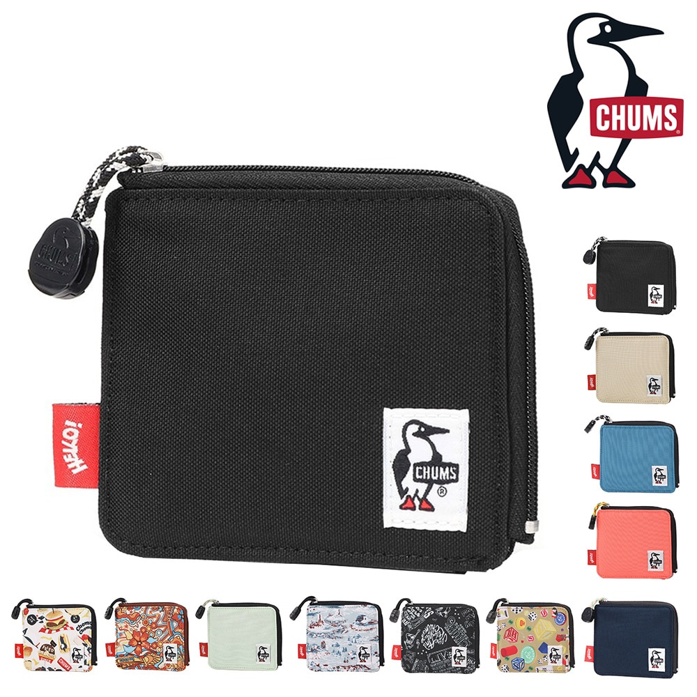 チャムス 財布 ミニ財布 コンパクト スクエア型 CHUMS リサイクルエルシェイプトジップウォレット CH60-3996 メンズ レディース キッズ 送料無料 誕生日プレゼント ギフト 一粒万倍日 吉日 【正規代理店】 1.ブラック -603996k001