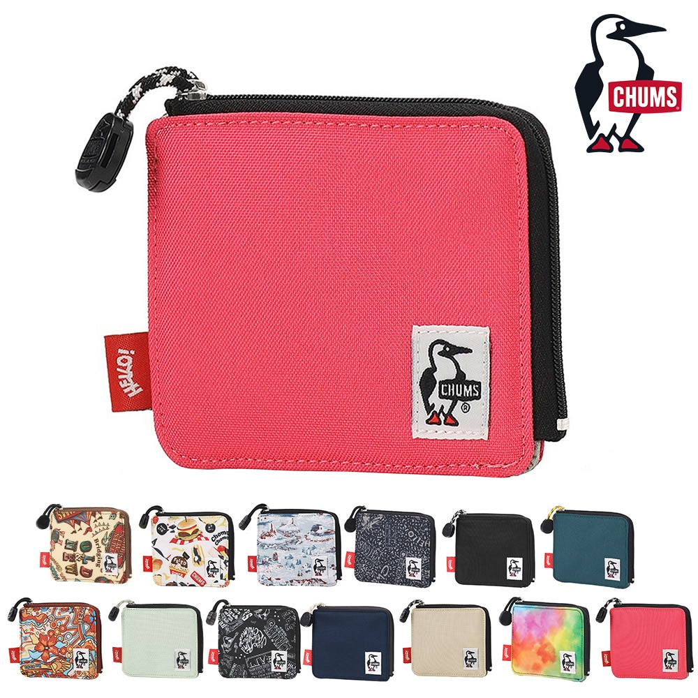 チャムス 財布 ミニ財布 コンパクト スクエア型 CHUMS リサイクルエルシェイプトジップウォレット CH60-3996 メンズ レディース キッズ プレゼント ラッピング無料 一粒万倍日 吉日 正規代理店 4.ピンク -603996r018