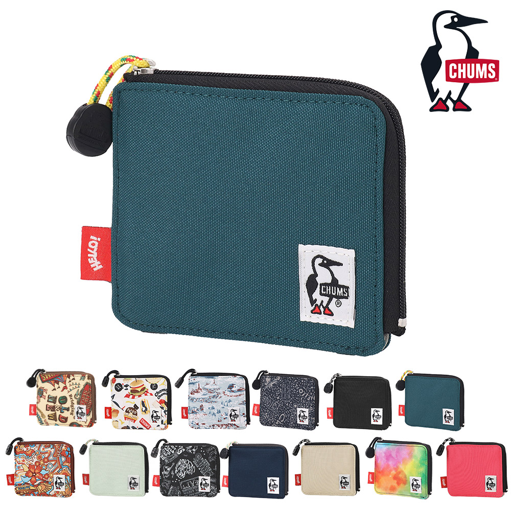チャムス 財布 ミニ財布 コンパクト スクエア型 CHUMS リサイクルエルシェイプトジップウォレット CH60-3996 メンズ レディース キッズ プレゼント ラッピング無料 一粒万倍日 吉日 正規代理店 5.ディープティール -603996t035