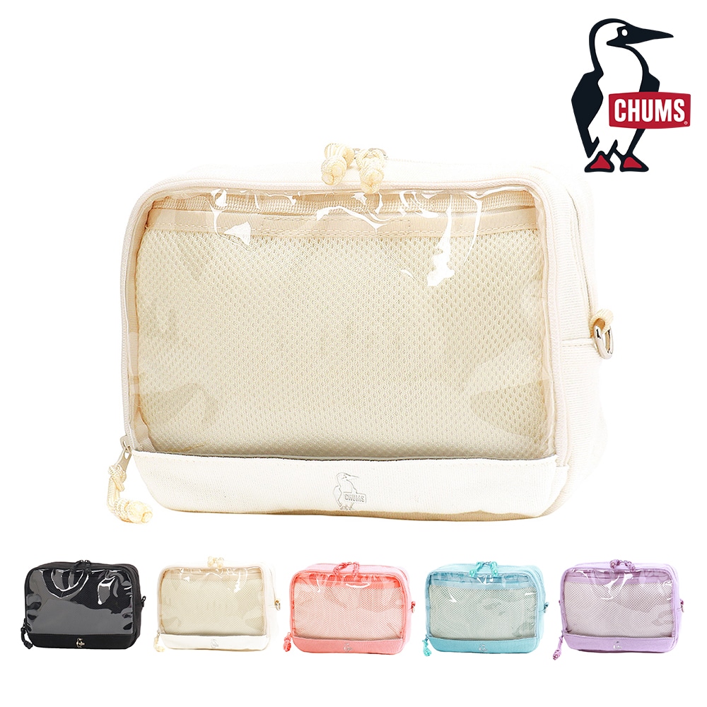 チャムス バッグ ポーチ 小物入れ ぬいぐるみポーチ CHUMS 推し活 クリアポケットポーチスウェット CH60-4011 メンズ レディース キッズ 送料無料 誕生日プレゼント ギフト ラッピング無料 【正規代理店】 2.オフホワイト -604011w022