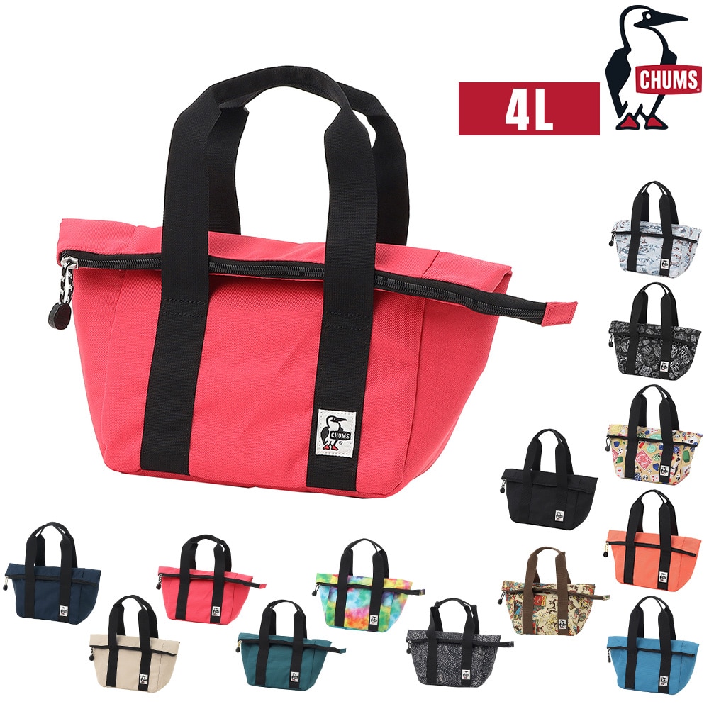 【母の日】 チャムス バッグ ランチバッグ 保冷バッグ ハンドバッグ CHUMS リサイクルお弁当トートバッグ 4L A5サイズ CH60-4020 メンズ レディース キッズ 誕生日プレゼント ギフト ラッピング無料 正規代理店 4.ピンク -604020r018