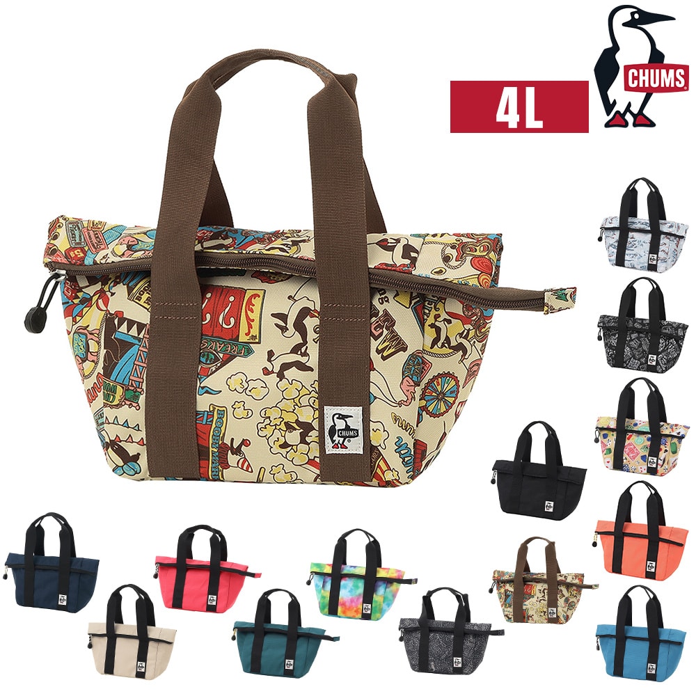 【母の日】 チャムス バッグ ランチバッグ 保冷バッグ ハンドバッグ CHUMS リサイクルお弁当トートバッグ 4L A5サイズ CH60-4020 メンズ レディース キッズ 誕生日プレゼント ギフト ラッピング無料 正規代理店 8.サーカス -604020z402