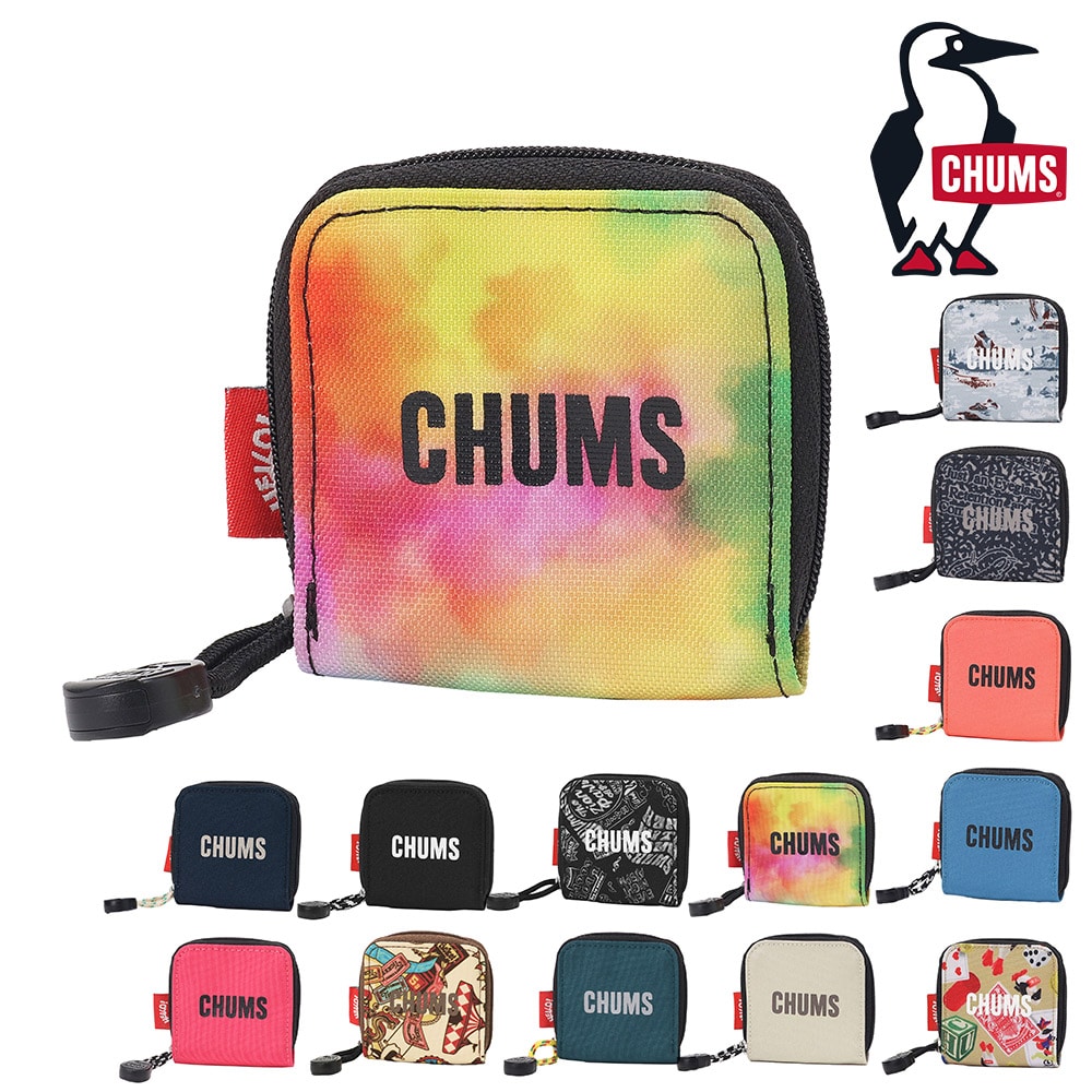 チャムス 雑貨 小物 コインケース 小銭入れ CHUMS リサイクルチャムススクエアコインケース CH60-4027 メンズ レディース キッズ 誕生日プレゼント ギフト ラッピング無料 正規代理店 6.ウォーターカラー -604027z400