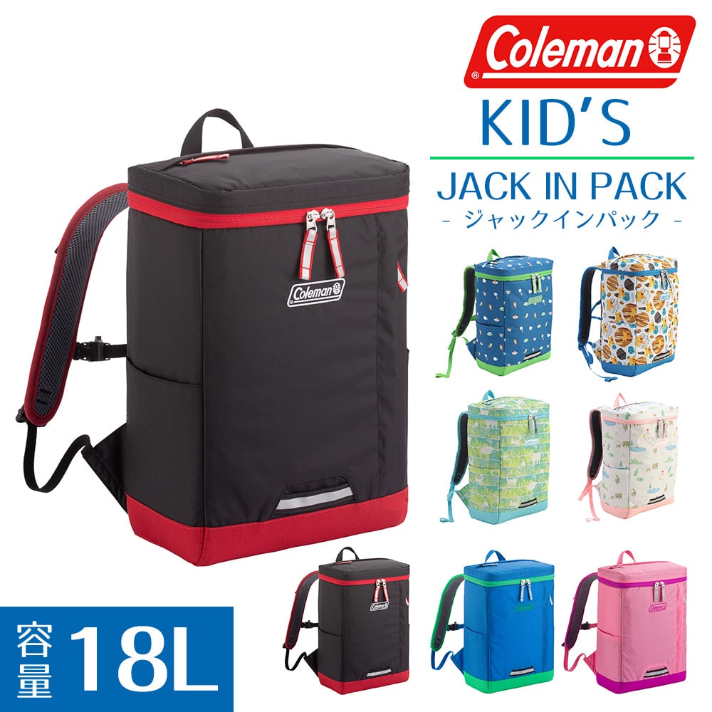 コールマン バッグ リュックサック デイパック バックパック キッズリュック Coleman ジャックインパック 18L A4サイズ メンズ レディース キッズ 誕生日プレゼント ギフト 1.ブラックxレッド -99x37845
