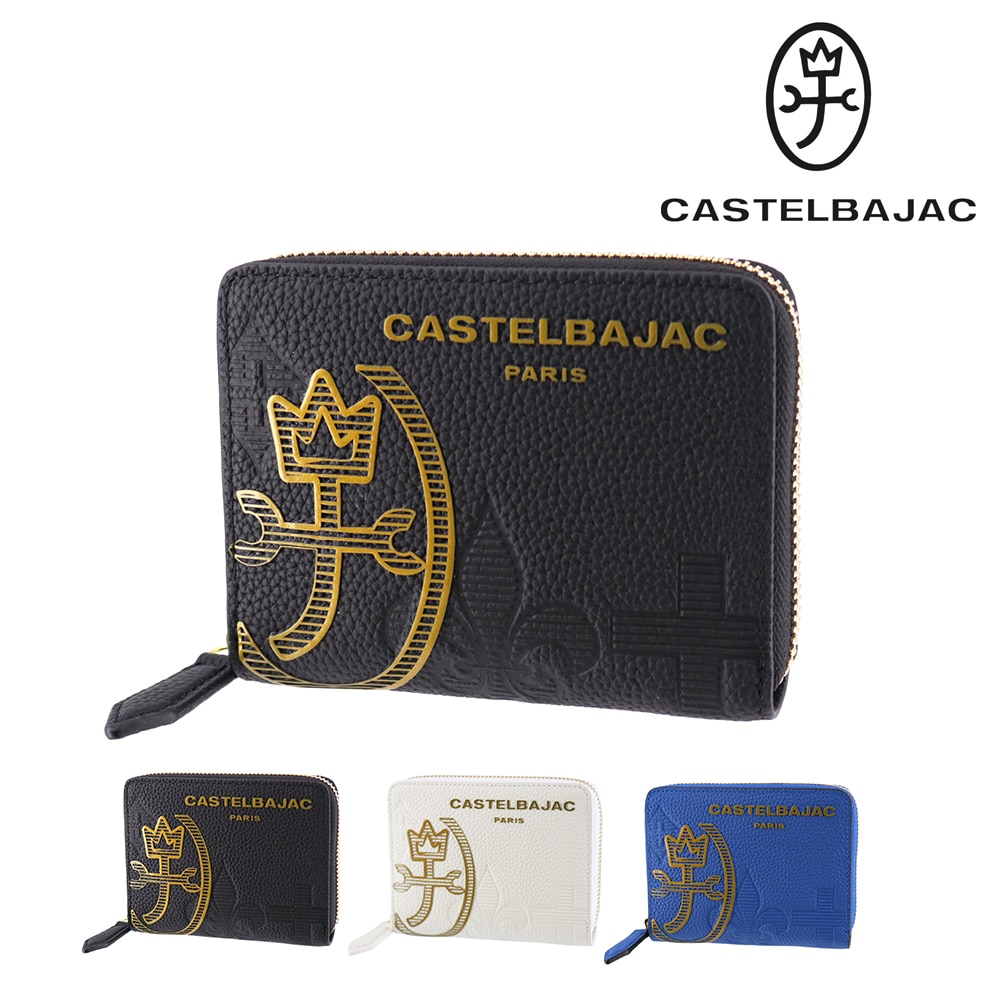 カステルバジャック 財布 二つ折り財布 折財布 小銭入れあり CASTELBAJAC カヌレ 中ベラ付き二つ折り財布 35623 メンズ レディース 本革 送料無料 誕生日プレゼント ギフト ラッピング無料 【正規代理店】 1.ブラック -blk