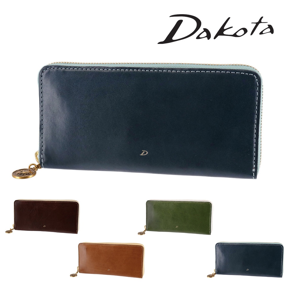 ダコタ 財布 長財布 ラウンドファスナー 薄い 小銭入れ付き イタリア製 本革 Dakota ラフィナート 31744 レディース 牛革 送料無料 誕生日プレゼント ギフト ラッピング無料 【正規代理店】 4.ネイビー -60