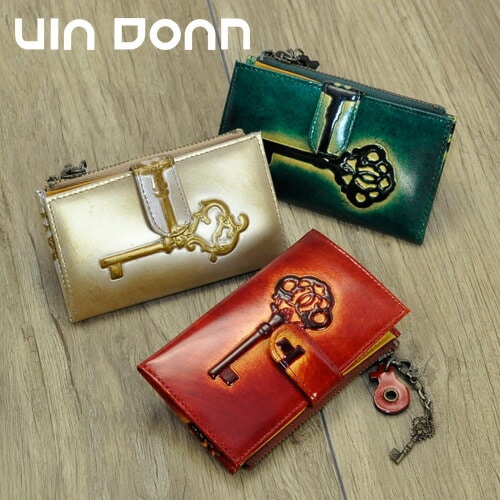 ヴィアドアン VIA DOAN キーケース 【レトロ】 735 革 44x44 3.アカチャ