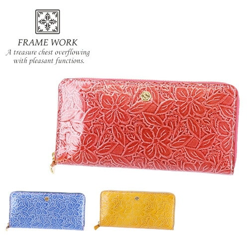 フレームワーク FRAME WORK ラウンドファスナー長財布 シャガール 42423 53x53 2.マスタード