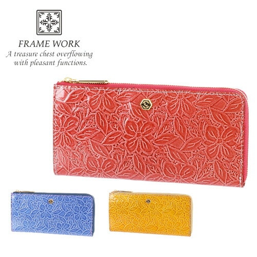 フレームワーク FRAME WORK L字ファスナー長財布 シャガール 42424 32x32 1.ピンク