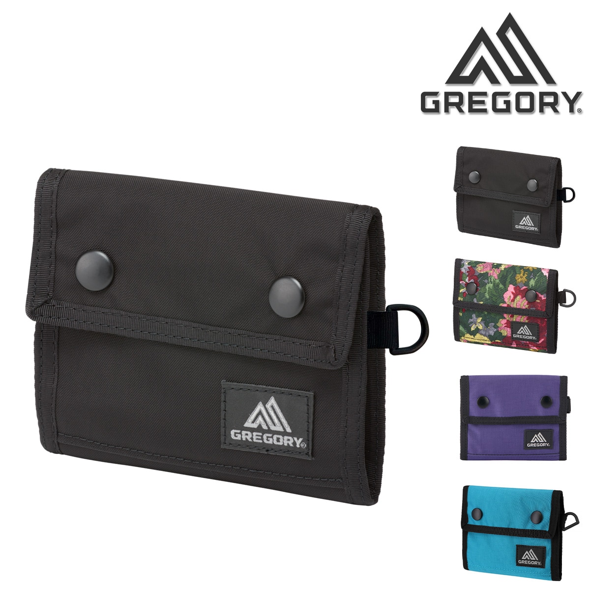 グレゴリー GREGORY 二つ折り財布 SNAP WALLET スナップワレット 1.ブラック -99x190207068887