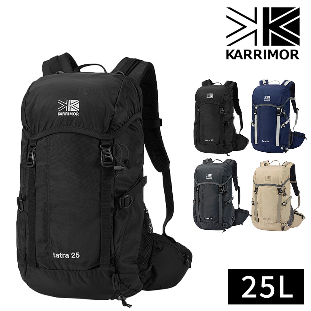 カリマー バッグ リュックサック ザックパック 登山リュック トレッキングパック KARRIMOR タトラ25 25L A3 B4 A4 501211 メンズ レディース キッズ 大容量 送料無料 誕生日プレゼント ギフト 【正規代理店】 1.ブラック -5012119000 bfss25