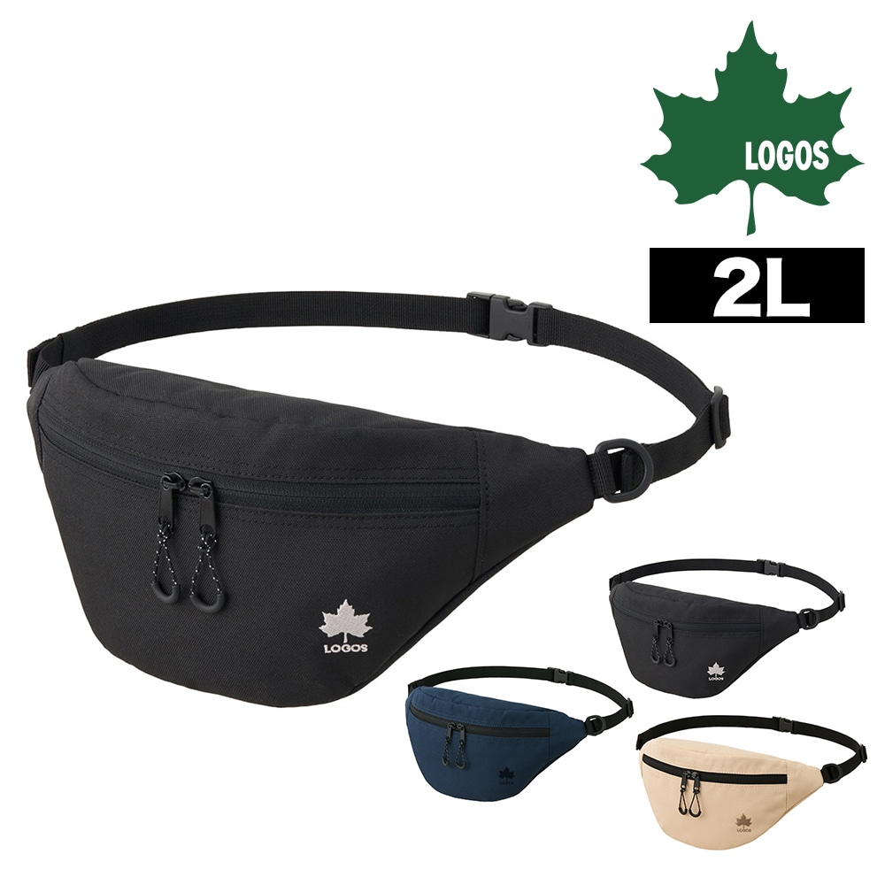 ロゴス バッグ ウエストバッグ ボディバッグ ヒップバッグ LOGOS ウエストポーチ 2L A6対応 374109 メンズ レディース キッズ 誕生日プレゼント ギフト ラッピング無料 正規代理店 1.ブラック -37410909