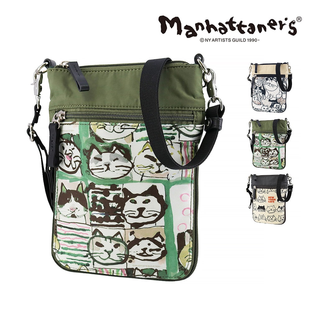 マンハッタナーズ バッグ ショルダーバッグ サブバッグ manhattaner's アベニュー ミニショルダーバッグ B6 0712470 レディース 送料無料 誕生日プレゼント ギフト 【正規代理店】 3.紋様猫顔 -0712470-5075
