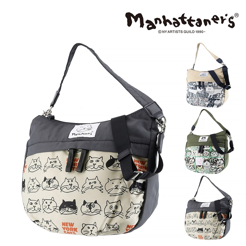 マンハッタナーズ バッグ トートバッグ ショルダーバッグ 2WAY manhattaner's アベニュー 2ウェイバッグ A5 0712472 レディース 送料無料 誕生日プレゼント ギフト 【正規代理店】 1.猫顔NYキャッツ -0712472-5020