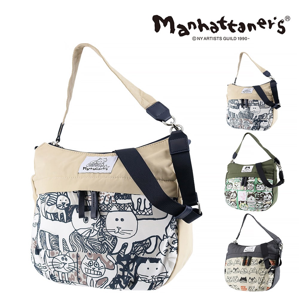 マンハッタナーズ バッグ トートバッグ ショルダーバッグ 2WAY manhattaner's アベニュー 2ウェイバッグ A5 0712472 レディース 送料無料 誕生日プレゼント ギフト 【正規代理店】 2.群集猫 -0712472-5040