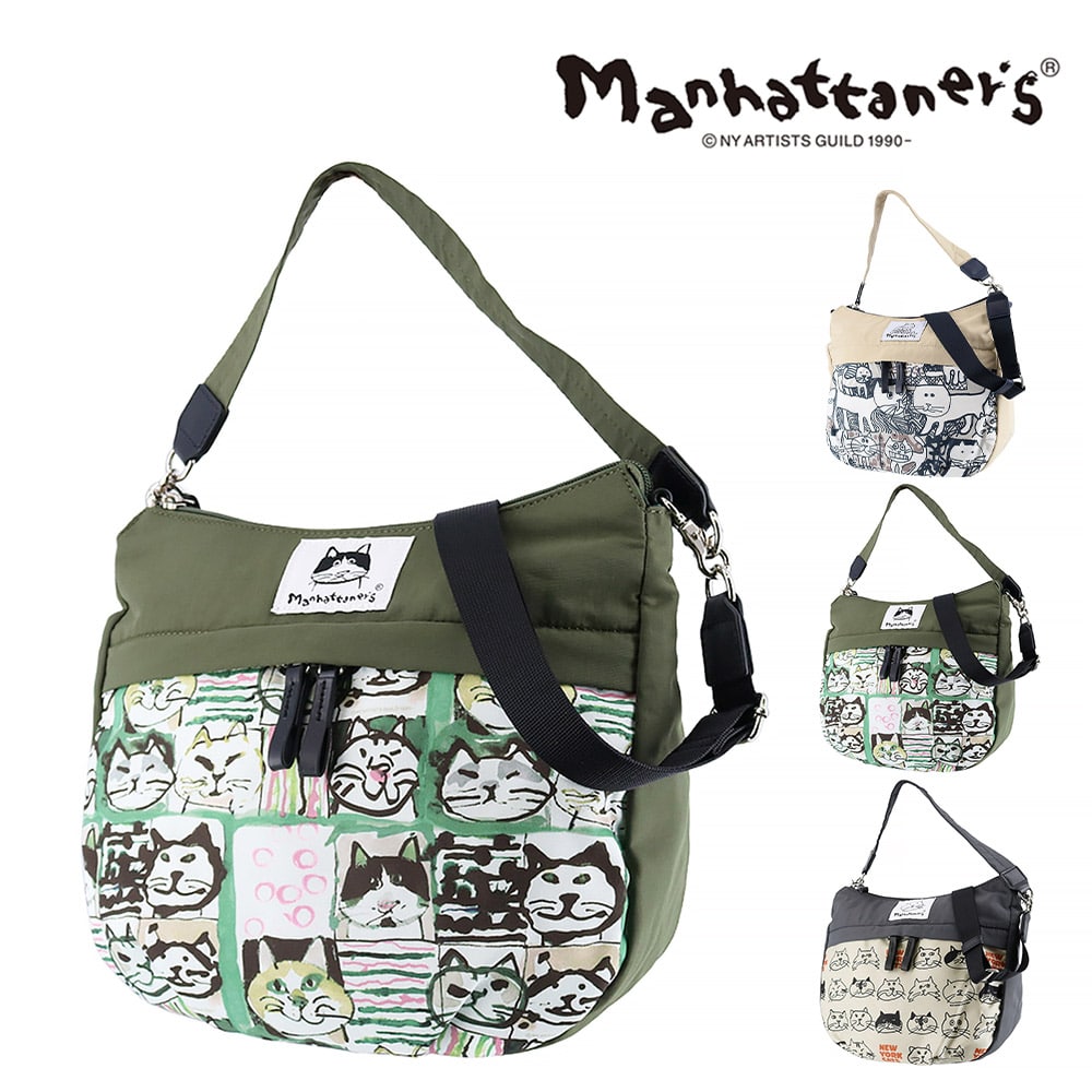 マンハッタナーズ バッグ トートバッグ ショルダーバッグ 2WAY manhattaner's アベニュー 2ウェイバッグ A5 0712472 レディース 送料無料 誕生日プレゼント ギフト 【正規代理店】 3.紋様猫顔 -0712472-5075
