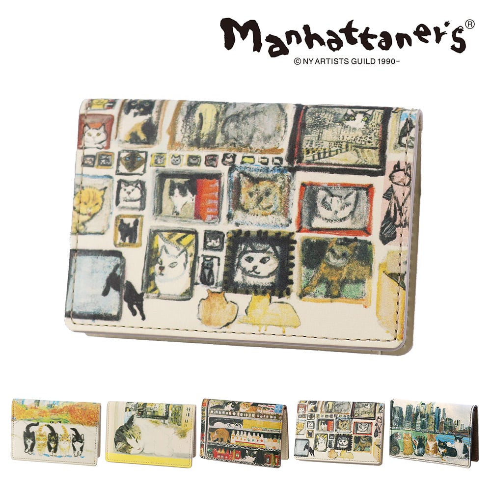 マンハッタナーズ 財布 小物 パスケース 定期入れ カードケース manhattaner's トップパース 0751510 0751520 レディース 送料無料 誕生日プレゼント ギフト 【正規代理店】 3.額縁猫絵コレクション -0751520-1007