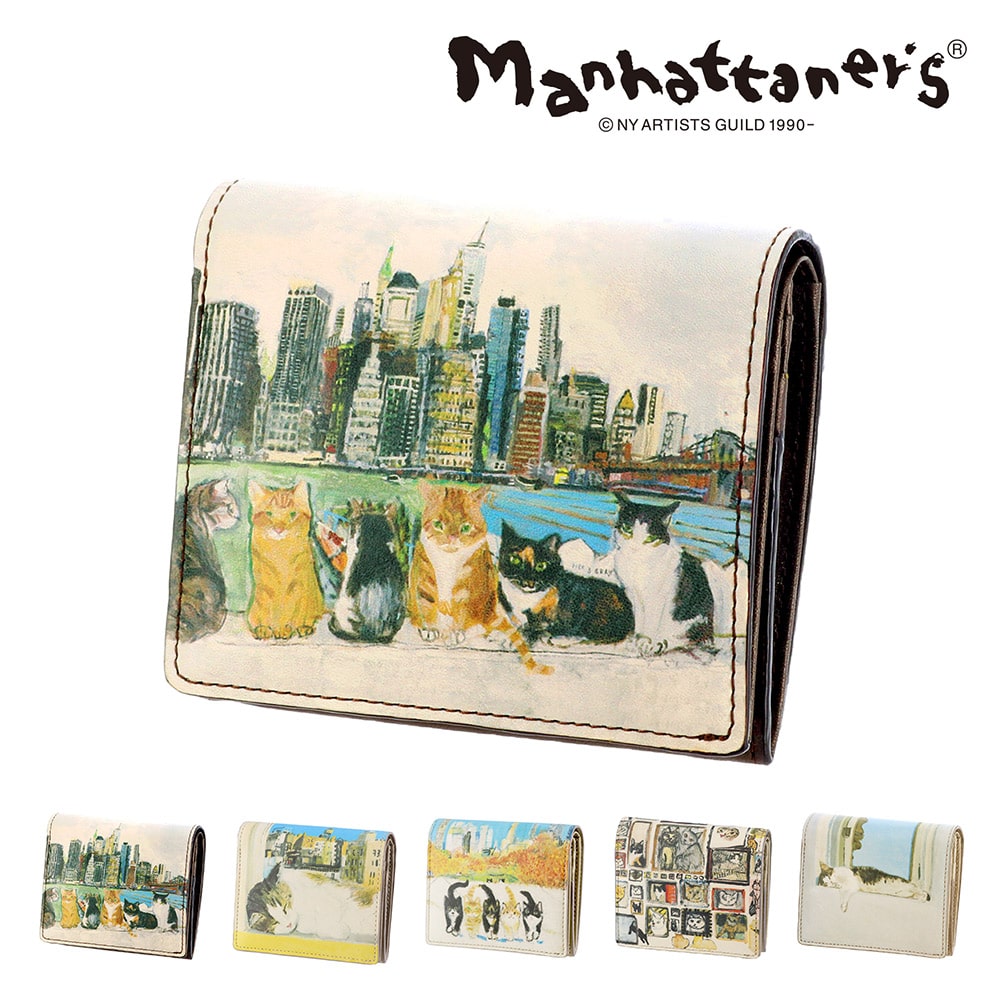マンハッタナーズ 財布 小物 雑貨 二つ折り財布 2つ折り財布 折財布 manhattaner's トップパース ホックタイプ 0751522 レディース 送料無料 誕生日プレゼント ギフト 【正規代理店】 1.ブルックリン・ハイツからの眺め -0751522-1040