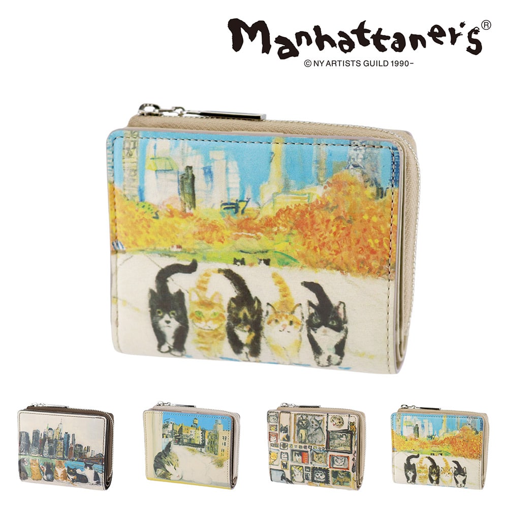 マンハッタナーズ 財布 二つ折り財布 2つ折り ミニ財布 L字ファスナー 小物 雑貨 本革 manhattaner's トップパース ホックタイプ 0751529 レディース 送料無料 誕生日プレゼント ギフト 【正規代理店】 4.アンパイアロックを闊歩する -0751529-1042