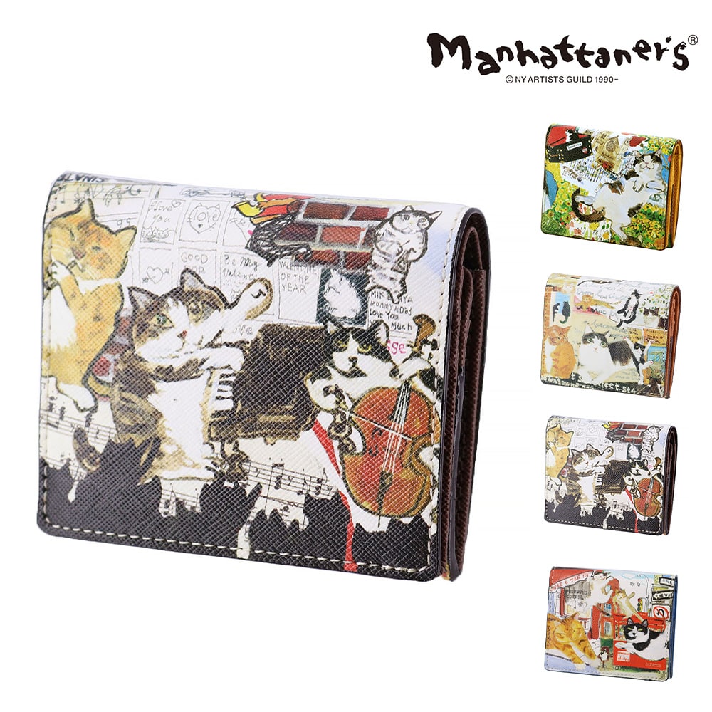 マンハッタナーズ 財布 二つ折り財布 2つ折り ミニ財布 サブ財布 小物 雑貨 ライブリーパース ホックタイプ Box小銭入れ 0751662 レディース 誕生日プレゼント ギフト 正規代理店 3.ミュージック・ミュージック -0751662-0058