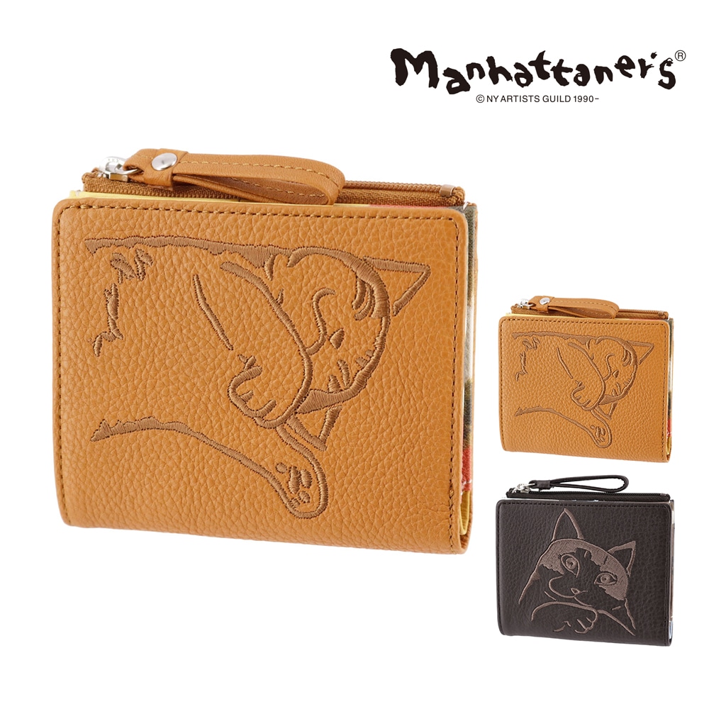 マンハッタナーズ 財布 二つ折り財布 折財布 本革 manhattaner's フィグパース 外ファスナー小銭2つ折り財布 0751811 レディース 送料無料 誕生日プレゼント ギフト ラッピング無料 【正規代理店】 1.いつも一緒に -0751811-1052