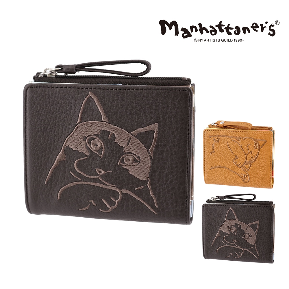 マンハッタナーズ 財布 二つ折り財布 折財布 本革 manhattaner's フィグパース 外ファスナー小銭2つ折り財布 0751811 レディース 送料無料 誕生日プレゼント ギフト ラッピング無料 【正規代理店】 2.フェデリコは瞑想する -0751811-1056