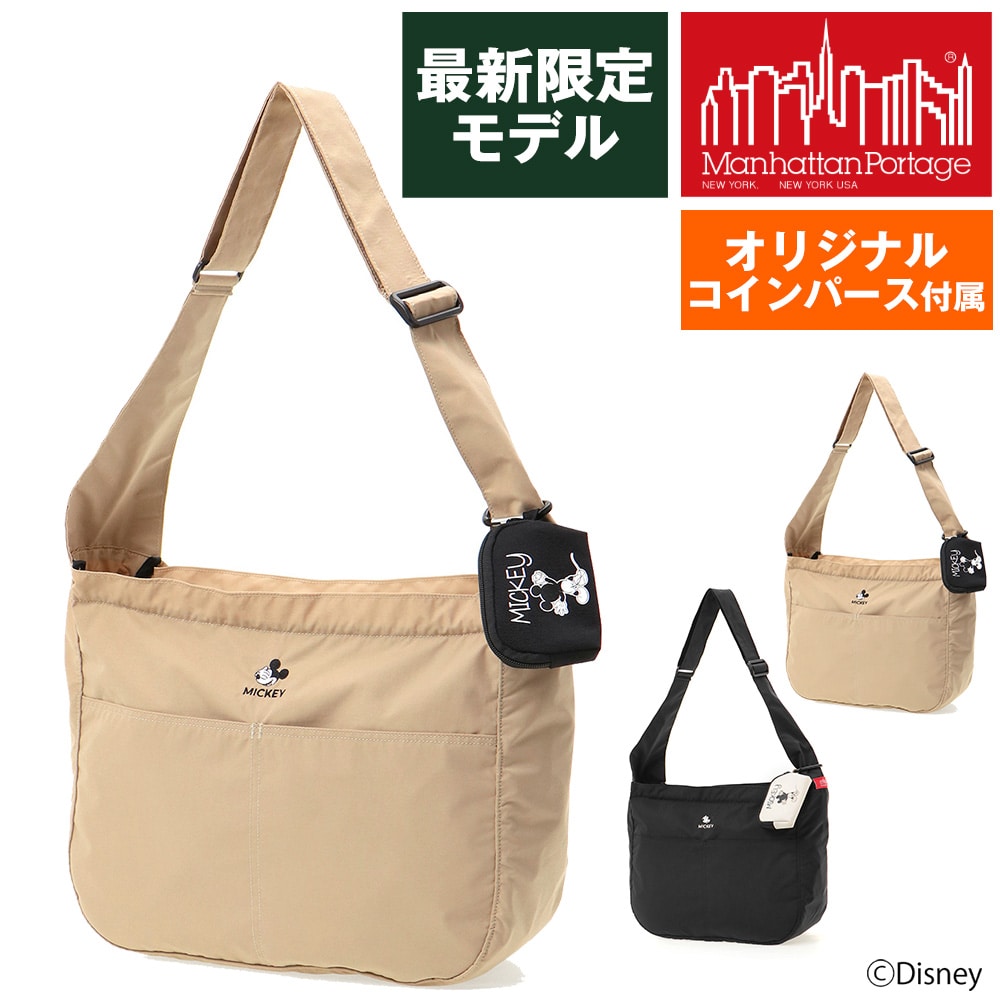 マンハッタンポーテージ Disney ミッキー Mickey Mouse ショルダーバッグ アレンストリートショルダーバッグ B4 A4 MP1497TASMIC24 メンズ レディース 誕生日プレゼント【正規代理店】 2.ベージュ -2200 cou09