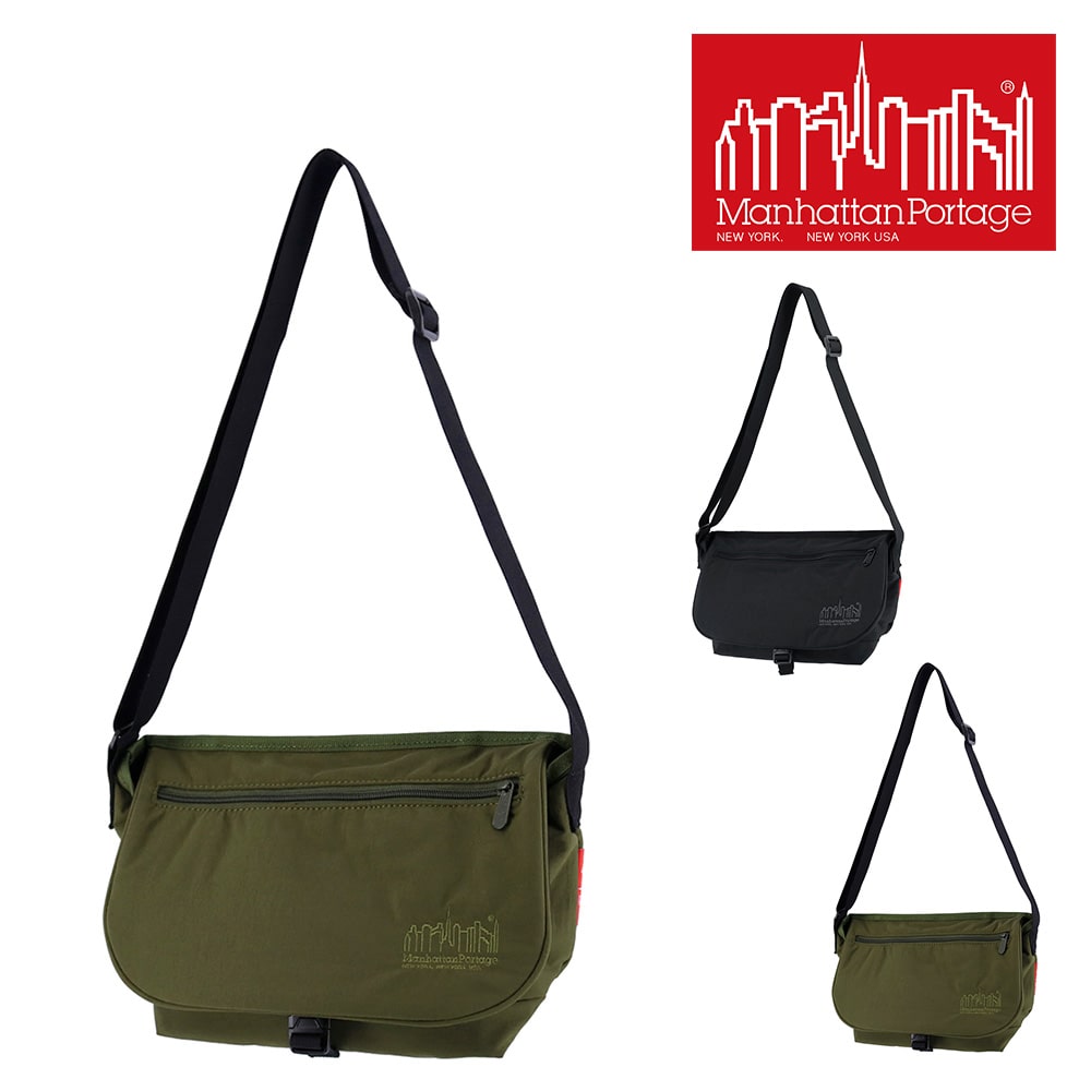 マンハッタンポーテージ Manhattan Portage メッセンジャーバッグ Messenger Slim Flap Zipper Pocket Padded Nylon Taffeta Black MP1605JRSFZPPNT 2.オリーブ -57x5200 cou09