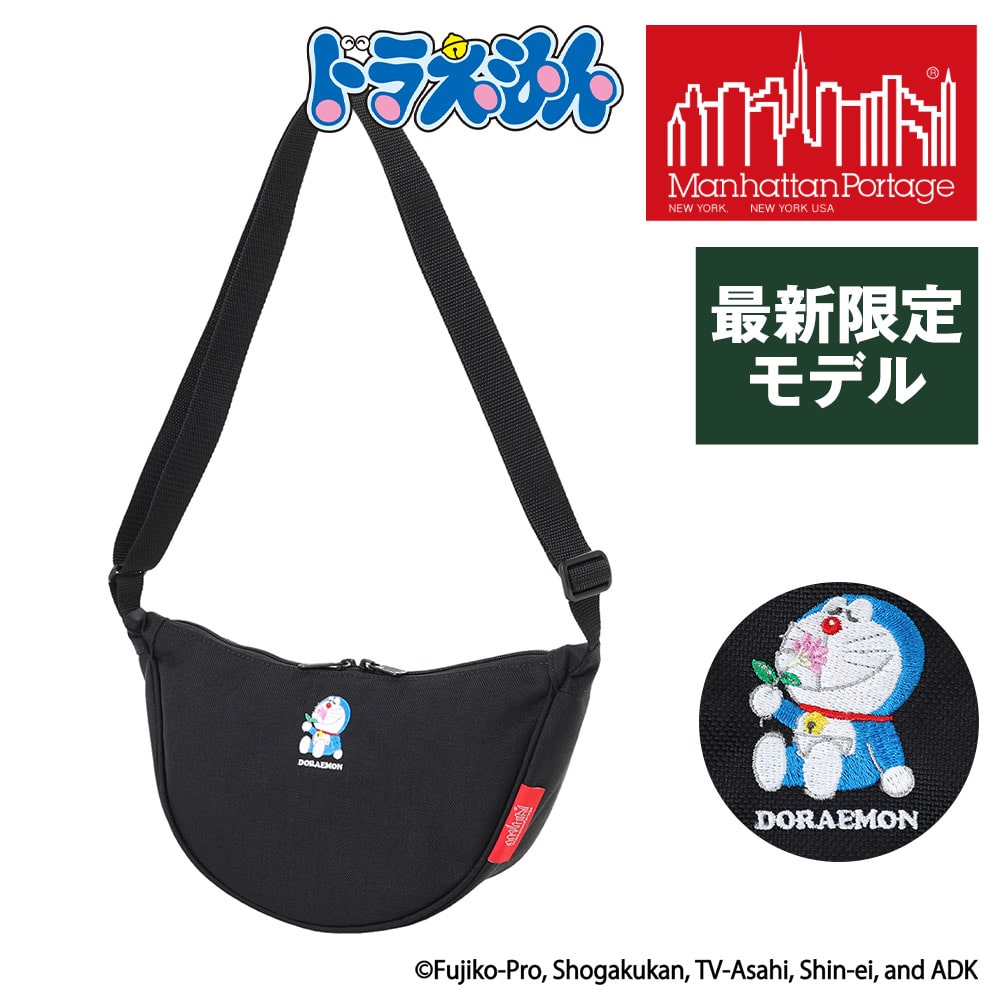 【25年 新モデル】マンハッタンポーテージ ショルダーバッグ 三日月型 ブロンククレセントバッグ ドラえもん25 MP2403DORA25 限定モデル メンズ レディース キッズ 誕生日プレゼント 正規代理店 ブラック -1000 cou09