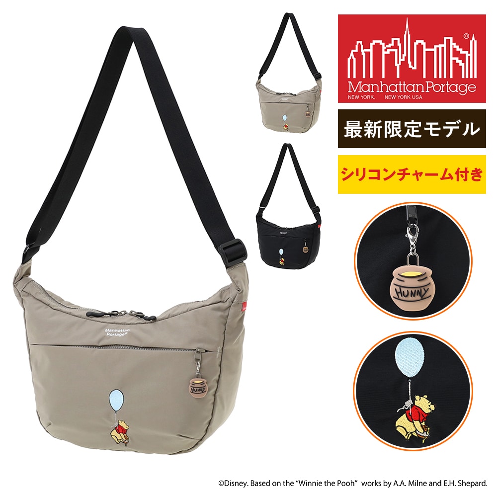 マンハッタンポーテージ Disney 斜めがけバッグ くまのプーさん デュエットショルダーバッグ B5 MP2409TSPH25 メンズ レディース キッズ 最新限定モデル 黒 送料無料 誕生日プレゼント ギフト ラッピング無料 【正規代理店】 2.ベージュ -2200