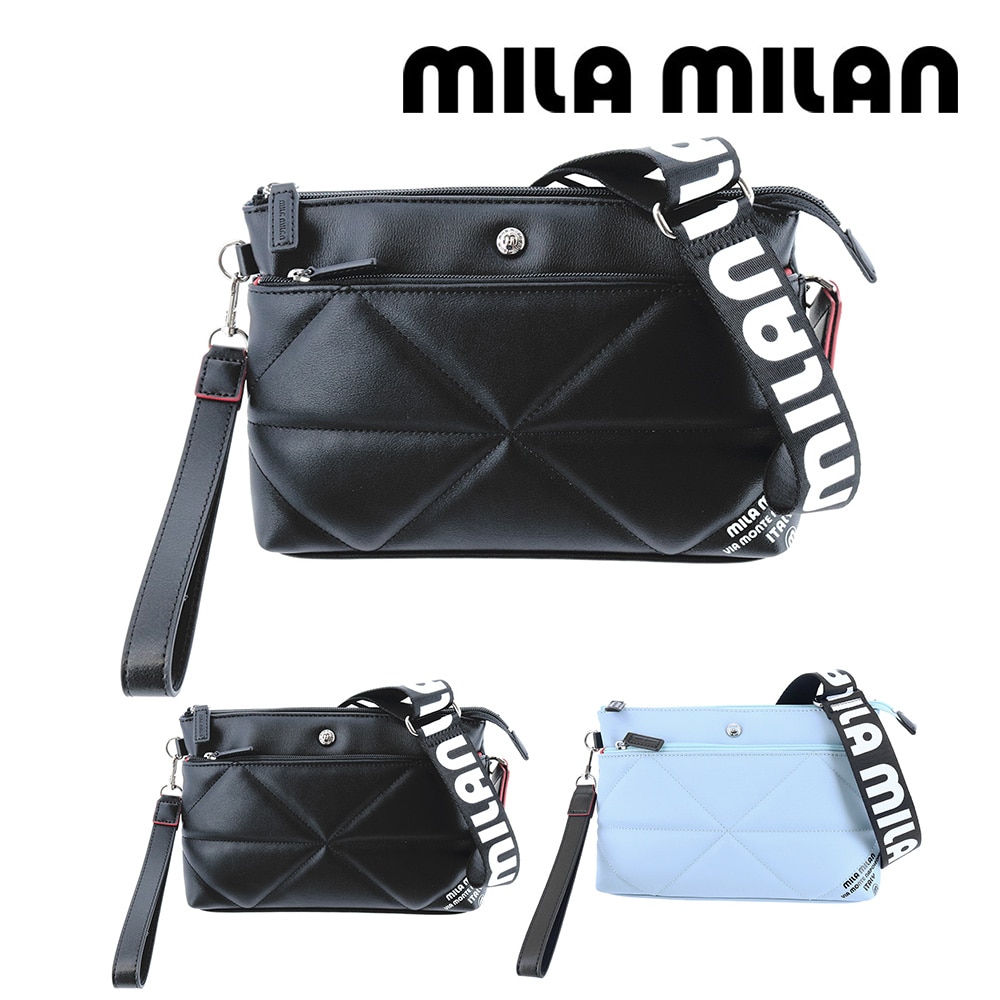 ミラ・ミラン mila milan テトラ 薄型ショルダーバッグ 252121 1.ブラック -blk