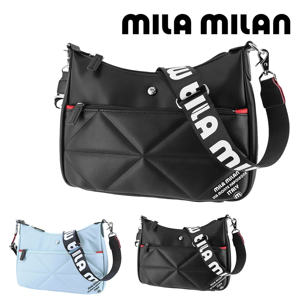 ミラ・ミラン mila milan テトラ 舟形ショルダーバッグ 252122 1.ブラック -blk