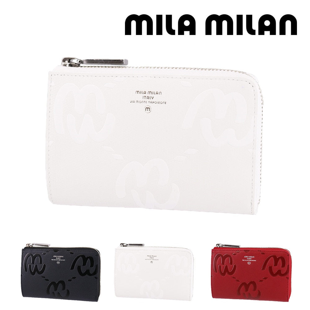 ミラ・ミラン mila milan ミオ L字ファスナー二つ折り財布 255614 2.ホワイト -20xwht