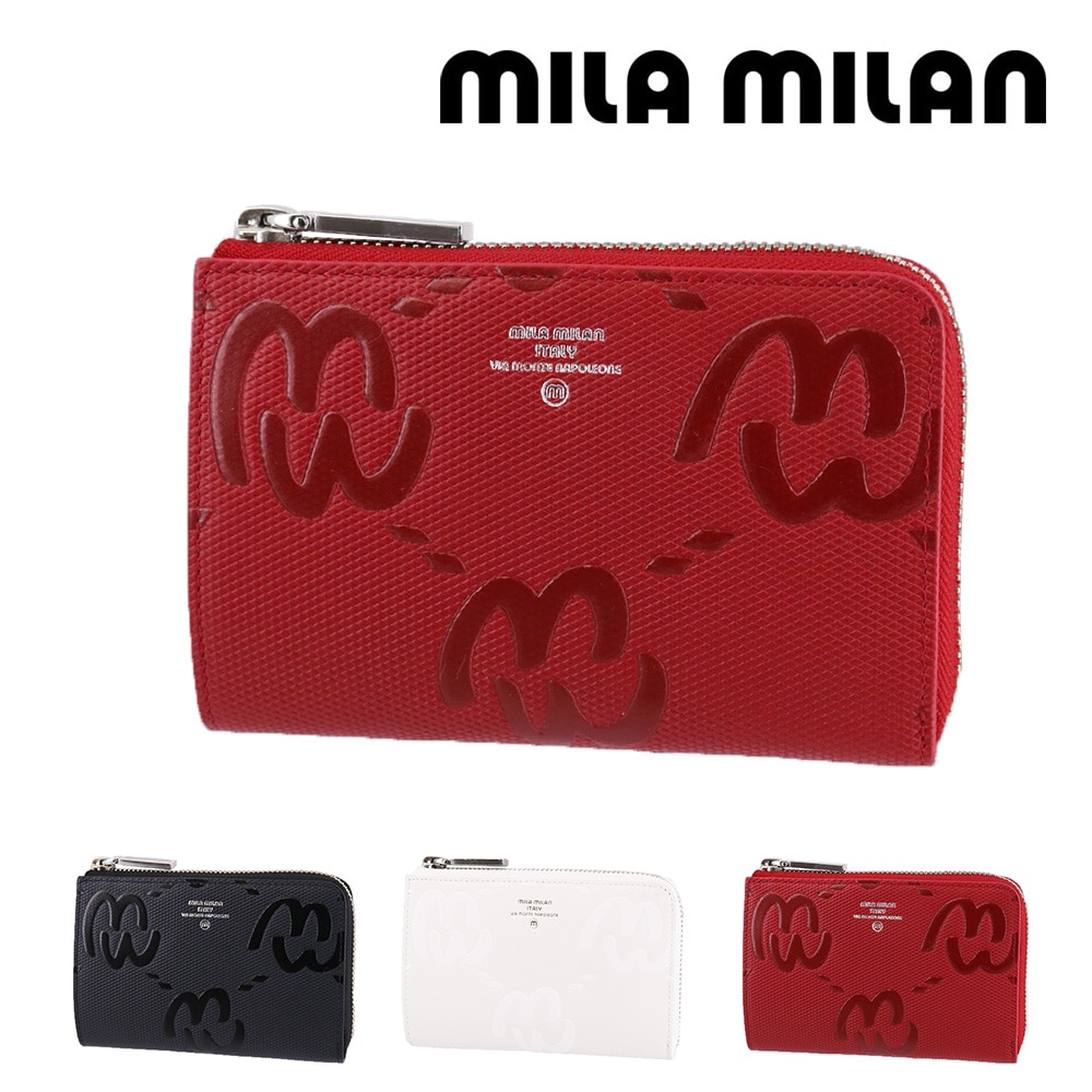 ミラ・ミラン mila milan ミオ L字ファスナー二つ折り財布 255614 3.レッド -30xred