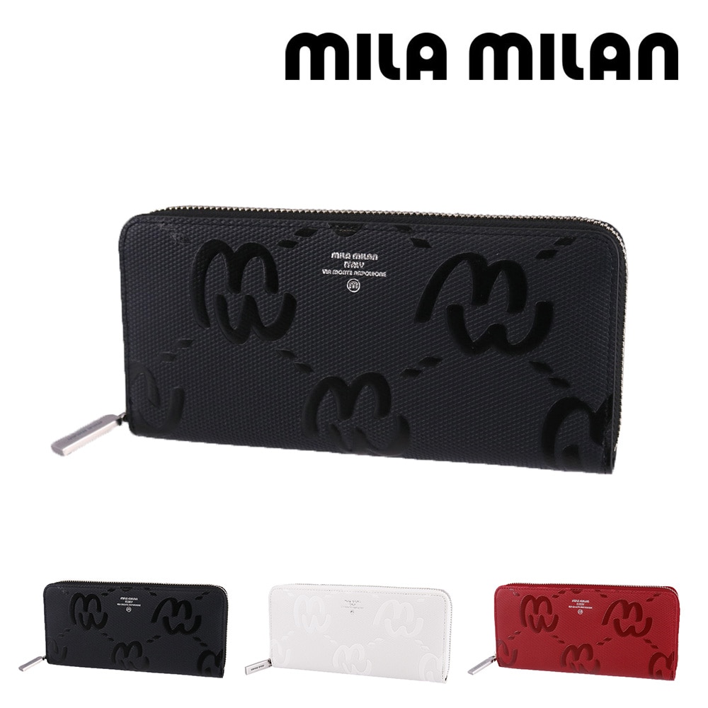 ミラ・ミラン mila milan ミオ ラウンドファスナー長財布 255615 1.ブラック -10xblk