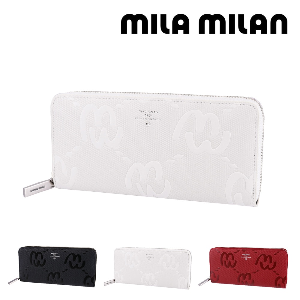 ミラ・ミラン mila milan ミオ ラウンドファスナー長財布 255615 2.ホワイト -20xwht
