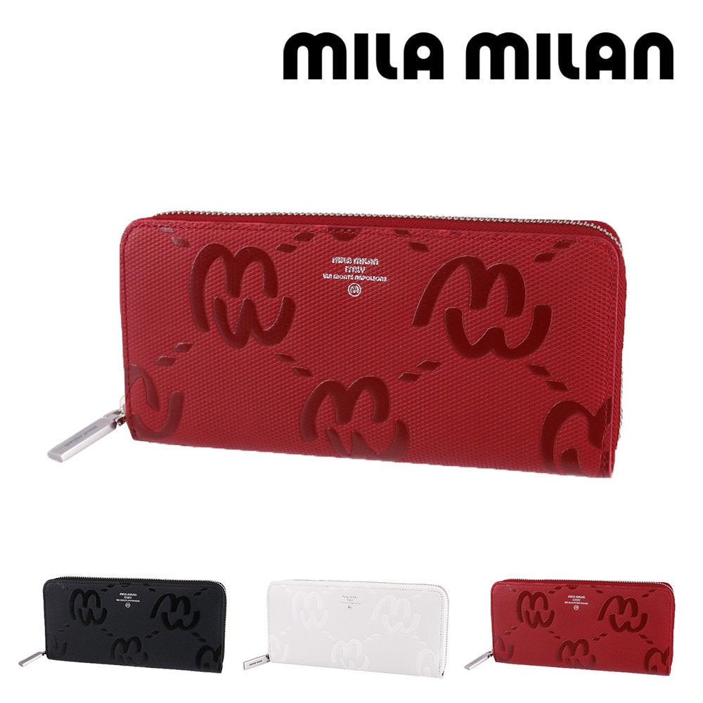 ミラ・ミラン mila milan ミオ ラウンドファスナー長財布 255615 3.レッド -30xred