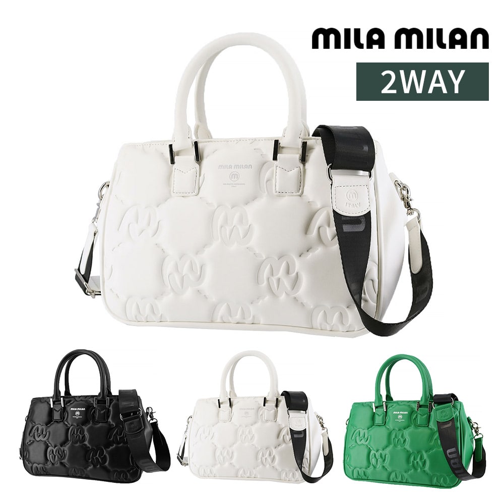 ミラ・ミラン バッグ トートバッグ ショルダーバッグ 2WAY mila milan カリーナ ドライビングトートバッグ 263501 メンズ レディース 黒 白 緑 送料無料 誕生日プレゼント ギフト 【正規代理店】 2.ホワイト -wht