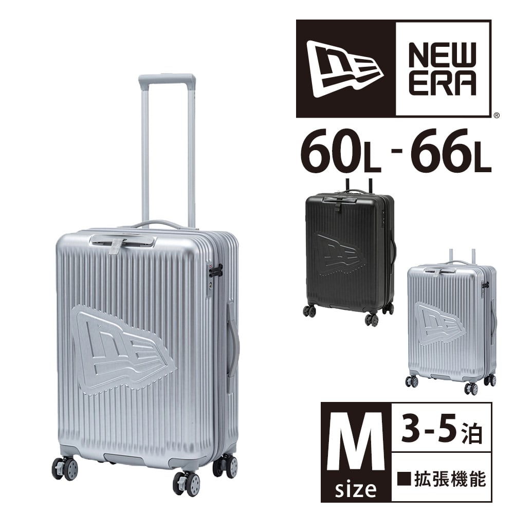 ニューエラ スーツケース キャリーケース ハード 旅行 中型 60L~66L 3泊~5泊 Mサイズ NEWERA ホイールキャリーケース ミディアム メンズ レディース 誕生日プレゼント ギフト 2.シルバー -14409930