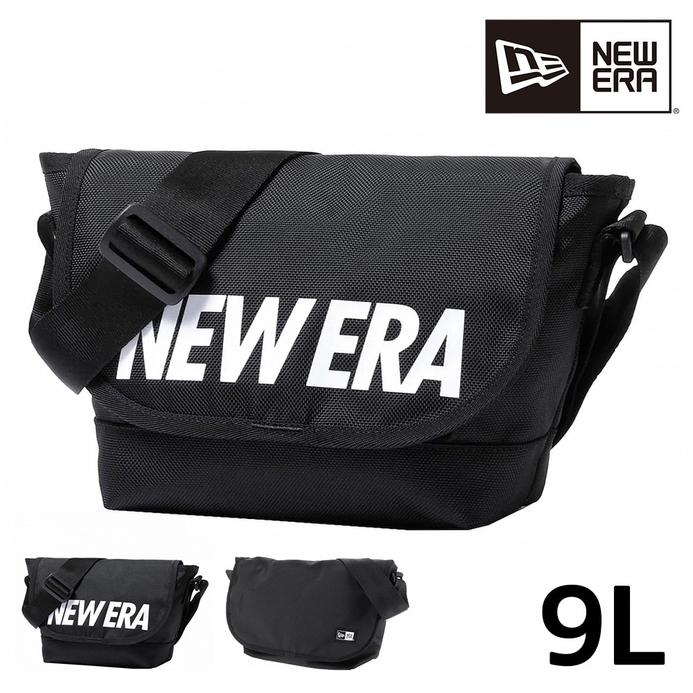 ニューエラ バッグ ショルダー メッセンジャーバッグ 斜め掛けバッグ 中型 NEW ERA ショルダーバッグ 9L A5サイズ 男子 女子 黒 メンズ レディース キッズ 誕生日プレゼント 正規代理店 2.ブラックxホワイト -99x14521318