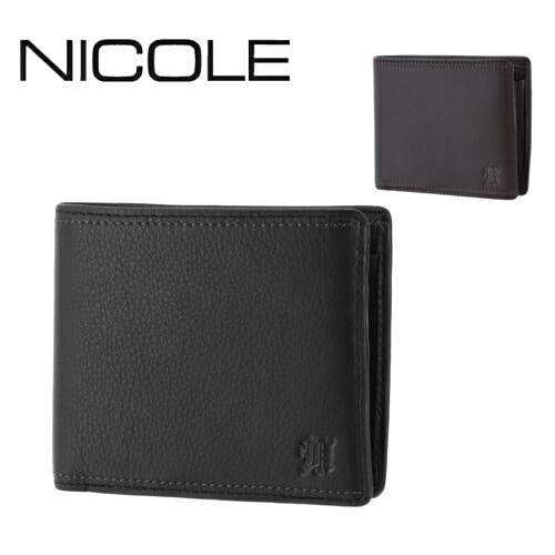 ニコル NICOLE メンディIII 二つ折り財布 7308000(7305600) 1.ブラック 10x10