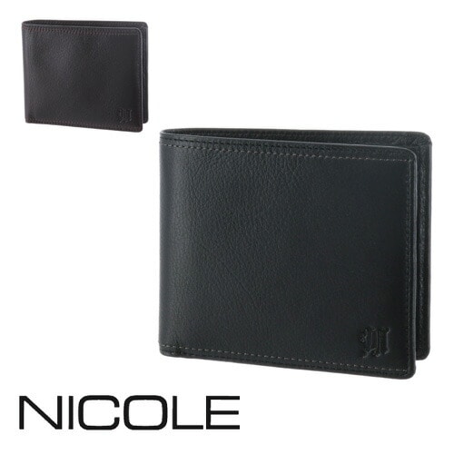 ニコル NICOLE メンディIII 二つ折り財布 7308002(7305602) 1.ブラック 10x10