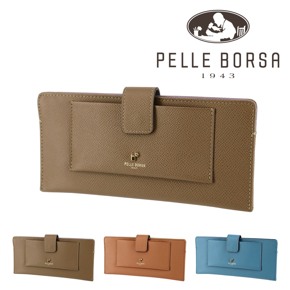 ペレボルサ PELLE BORSA フレンチカーフグッズ 長財布 203303 1.トープ -46xta