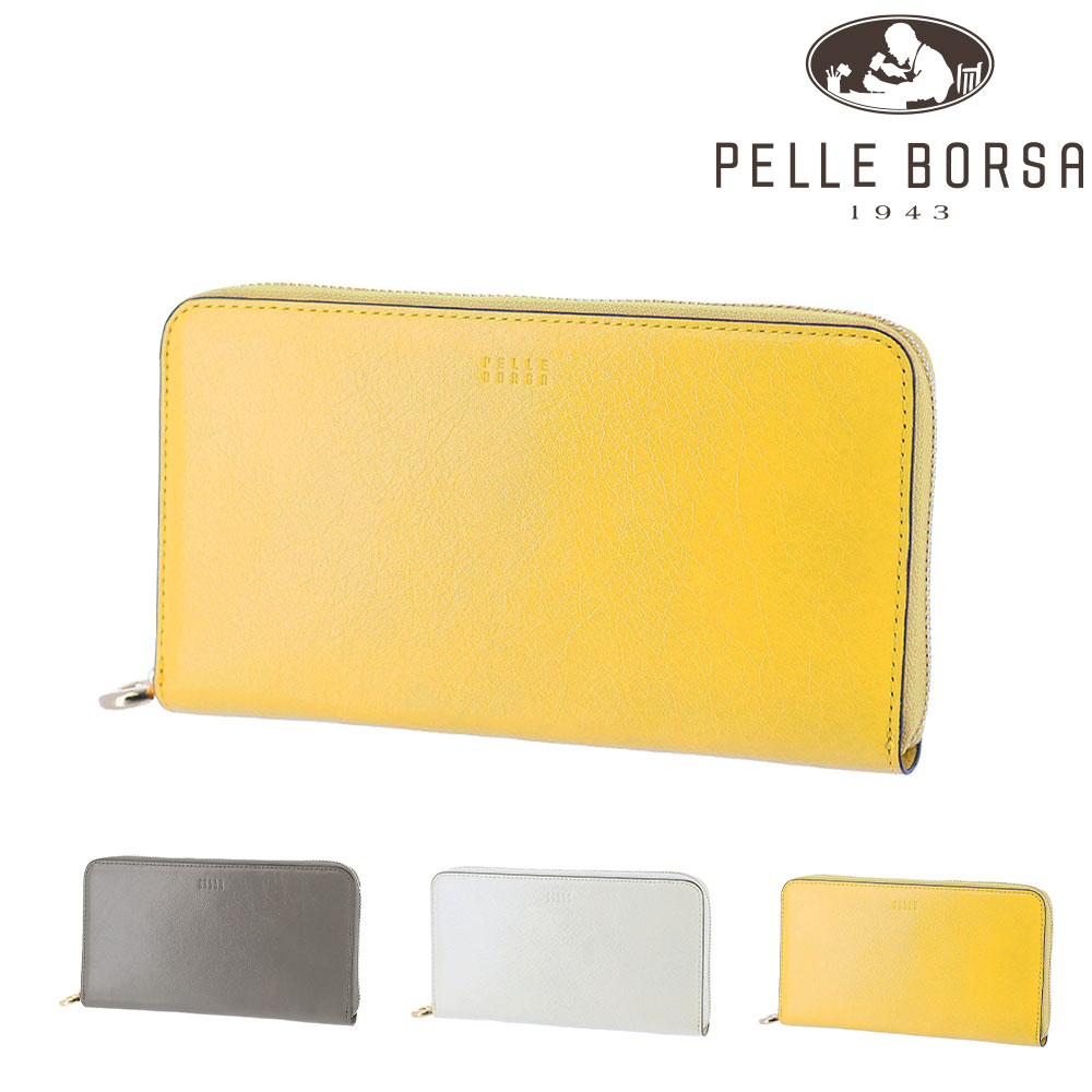 ペレボルサ PELLE BORSA ミナト ラウンドコンパクト長財布 Minato 203506 3.イエロー -ye