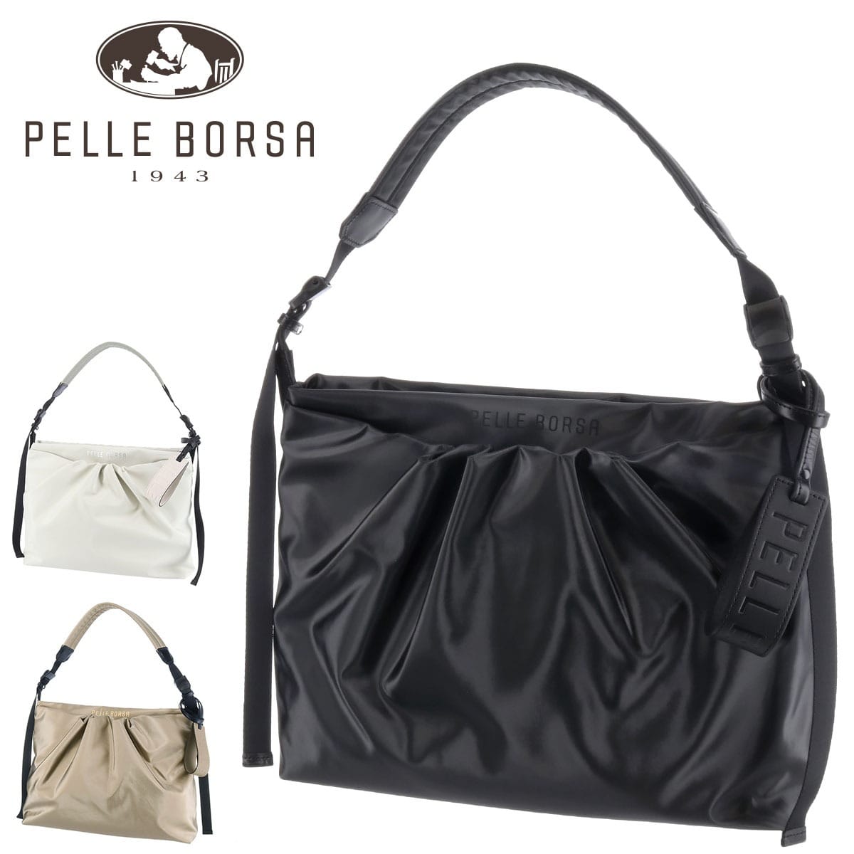 ペレボルサ PELLE BORSA ショルダーバッグ Cheers チアーズ ギャザーショルダー 204675 2.アイボリー 21xiv