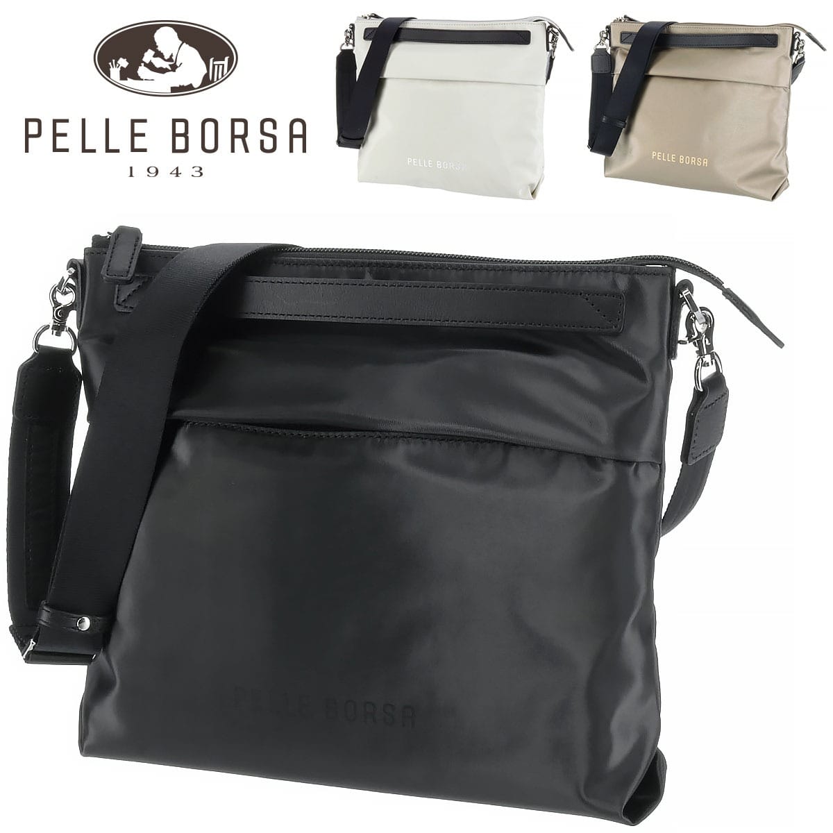 ペレボルサ PELLE BORSA ミドルサイズショルダーバッグ Cheers チアーズ 204685 1.ブラック 10xbl