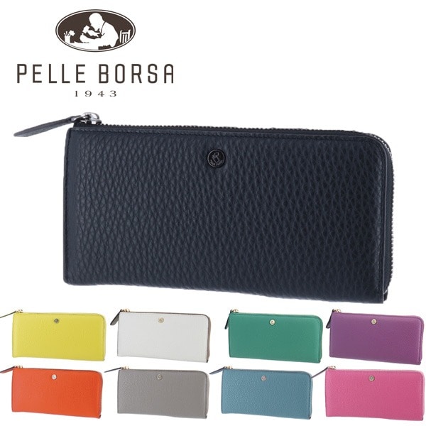 ペレボルサ PELLE BORSA マーノグッズ L字ファスナー長財布 204721 9.モーブ 62xmu
