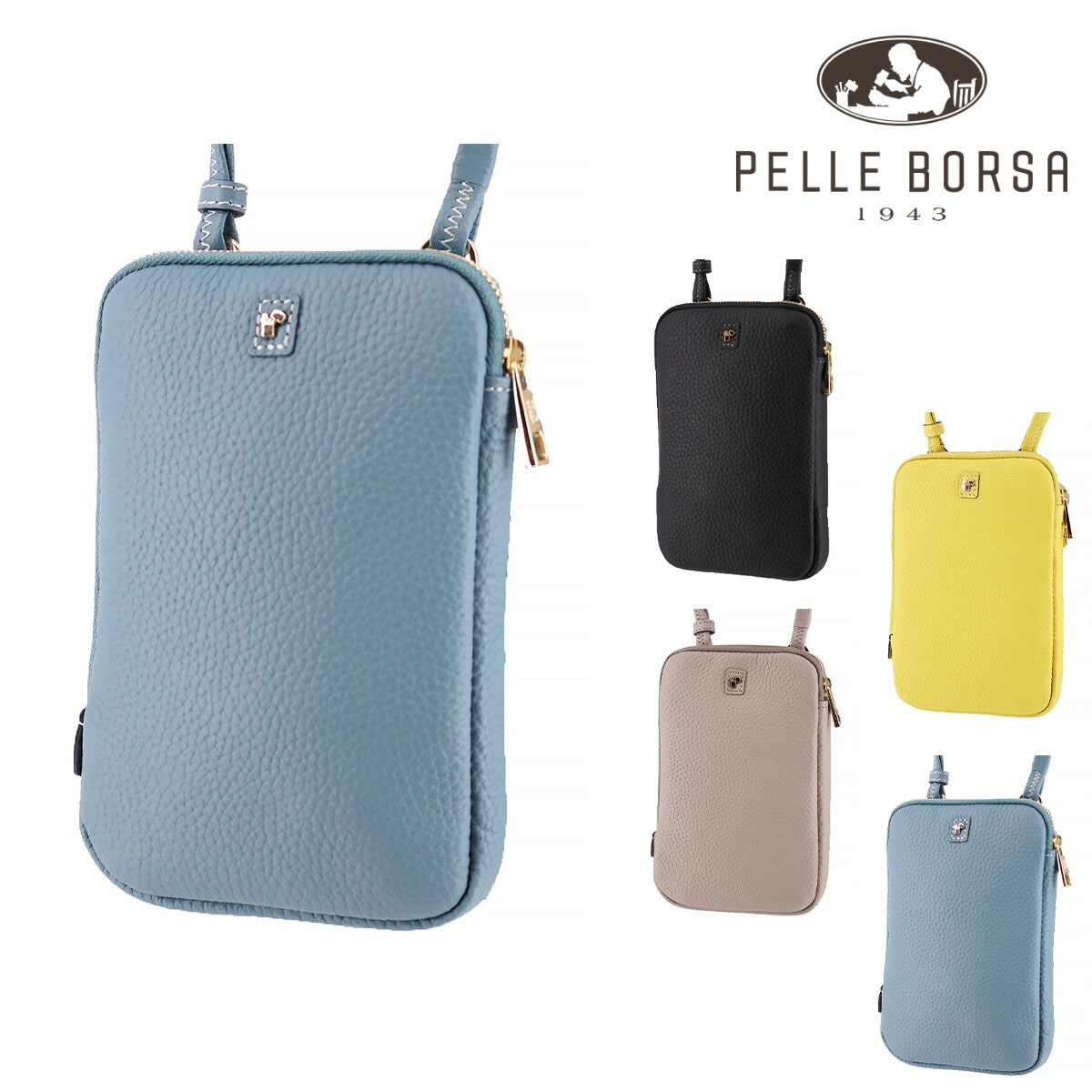ペレボルサ PELLE BORSA レネット ショルダーバッグ 204784 4.ブルーグレー 64xbg