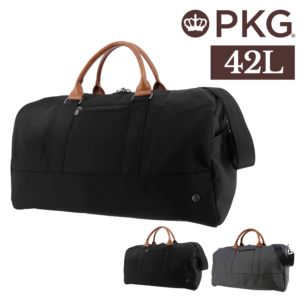 【父の日】PKG ピーケージー バッグ ボストンバッグ ダッフルバッグ ショルダー 2ウェイ 撥水 PKG ビショップ2 42L B4 A4 メンズ レディース PC収納 送料無料 誕生日プレゼント ギフト ラッピング無料 正規代理店 1.ブラック -bktn